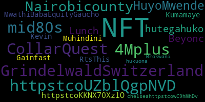 infokalyptisch's tweet photo. Trending in my timeline now: #NFT (3) #GrindelwaldSwitzerland (1) #httpstcoUZblQgpNVD (1) #4Mplus (1) #mid80s (1) #CollarQuest (1) #Nairobicounty (1) #HuyoMwende (1) https://t.co/eUKJGszeTh