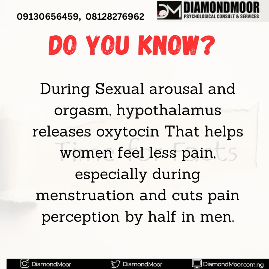MoorDiamond's tweet photo. Do you know? #psychologyfact
#facts #sexualarousal #psychotherapy #sex #healthyliving #organsm #mentalillness #mentalhealth #hypothalamus #seekhelp #oxytocin #talktoatherapist #knowledgefreesyou https://t.co/WUGsKTlDFI