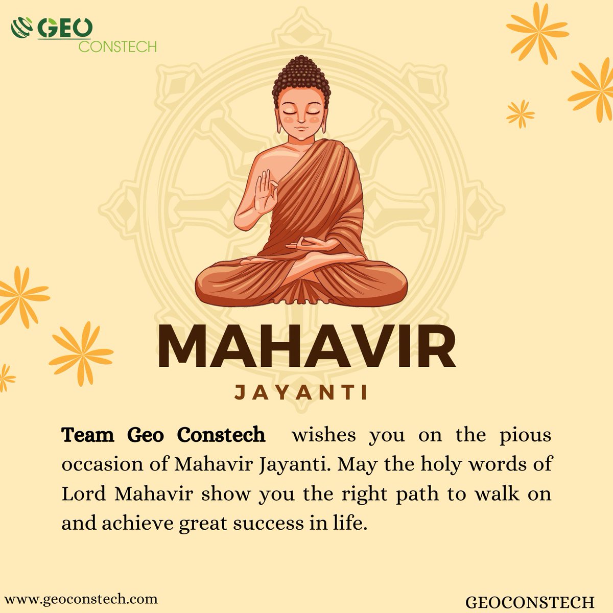 GeoConstech34's tweet photo. "WE TAKE PRIDE IN DELIVERING PROMISES EVEN OUTSIDE COMFORT ZONE"  

#MahavirJayanti2023 #geoconstech #gcpl #sanjayaeron #construction #constructionbusiness #constructionmanagement #engineeringdesign #clients #employees #projects #engineering #india #infrastructure https://t.co/1fpolTqgpd