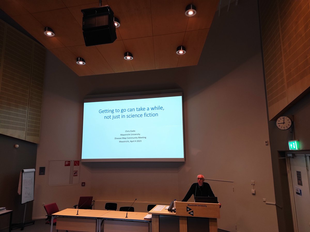 Annaerial's tweet photo. Second day, @Chris_Evelo opened the morning session, Matti Hoch, Duygu Dédé Sener, and Denise Slenter presenting interesting projects on data intégration and pathways analysis. #dmcm #diseasemaps #communitymeeting https://t.co/DNtW39sWMw