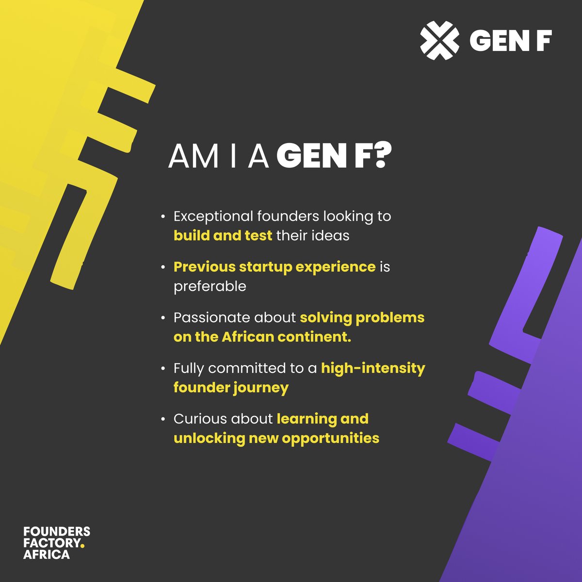 54collective_vc's tweet photo. Opportunity alert! 🤩

📌 Are you looking to turn your startup concept into a reality? Join FFA’s Gen F Initiative and get the funding and venture development support you need to turn your idea into a scalable venture. 🌍

Apply now: ✅ https://t.co/Tda5aaGo1a ⬅️
#Retweet https://t.co/XrH0pCAPEK