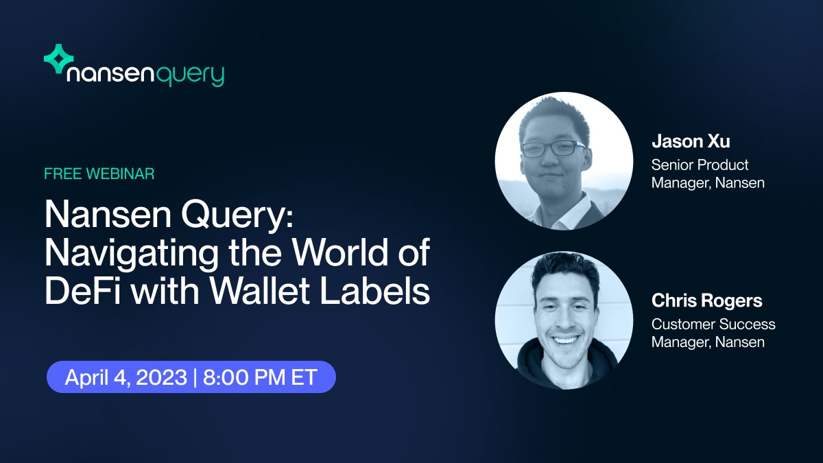 nansen_ai's tweet photo. 💫 Crypto teams - never miss out on our #NansenQuery webinar!
Discover more about blockchain data on DeFi
Learn how to leverage Nansen’s wallet labels to identify key entities and behavioral patterns, including 🤓 Smart Money activities
Register now: https://t.co/Dea8emCfam https://t.co/kofwl46Rcg