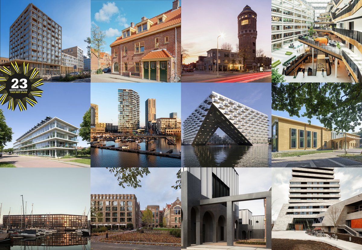 Gebouw_vh_Jaar's tweet photo. Twaalf nominaties voor BNA Beste Gebouw van het Jaar 2023. Geef jouw favoriet de aandacht die het verdient en stem voor de #gvhj Publieksprijs! https://t.co/aSRU68M6pX https://t.co/3yui9Cbaui