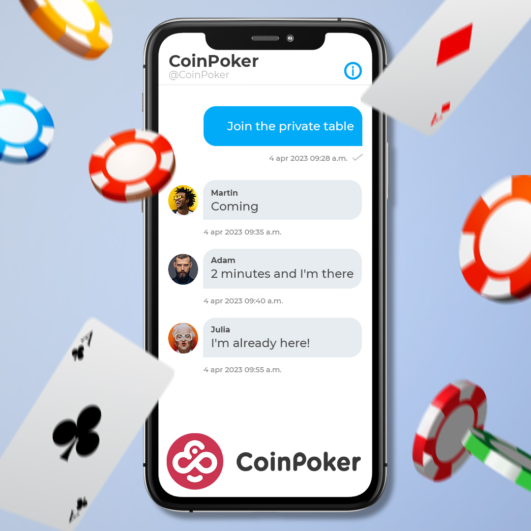 CoinPoker_OFF's tweet photo. Want to play poker with friends? Coin Poker offers private tables so you can play with the people you know and love. Join our platform today and start playing!
#poker #crypto #cryptopoker #pokercrypto #casino #slots #pokeronline #pokerface #pokernight https://t.co/GAzyIWhHHY