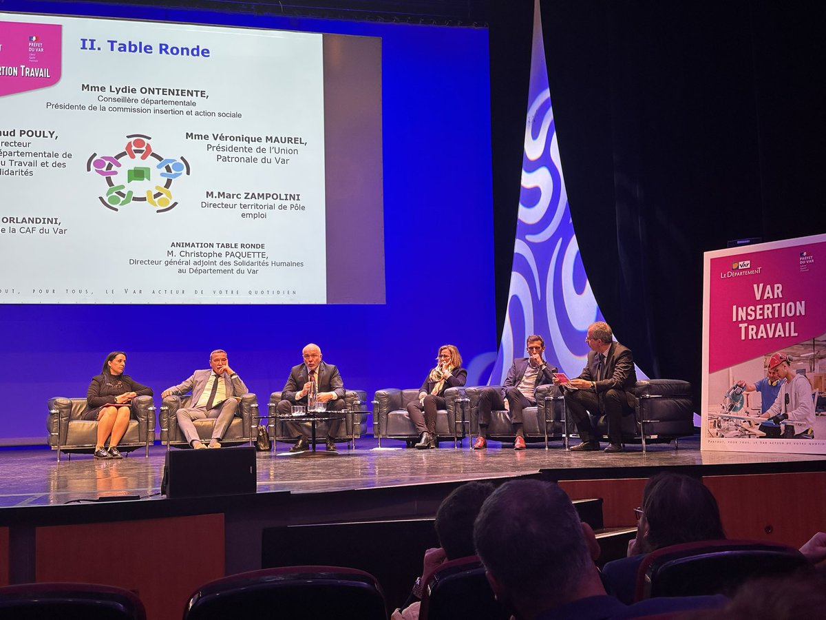ZAMPOLINImarc's tweet photo. 📣@pole_emploi dans le #Var :
Ce jour intervention sur la table ronde dédiée à l’insertion dans le Var organisée par @Departement_Var &amp; @Prefet83 à l’occasion du lancement de la Stratégie #VarInsertionTravail
Échanges riches avec des partenaires majeurs #DDETS, @CafduVar &amp; @UPV83 https://t.co/JtmQvyd0zx