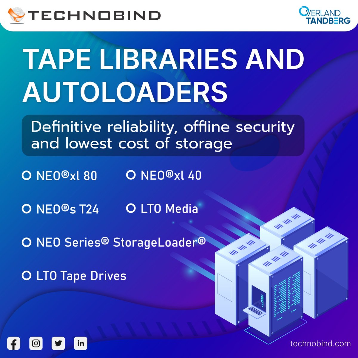 LTO tape by Overland-Tandberg EMEA provides the final layer of data protection and archiving. This is the perfect solution for storing and protecting long-term data.
#Technobind #tag #DefiningNewPossibilities #overlandtandberg #data #lot #dataprotection #dataarchiving