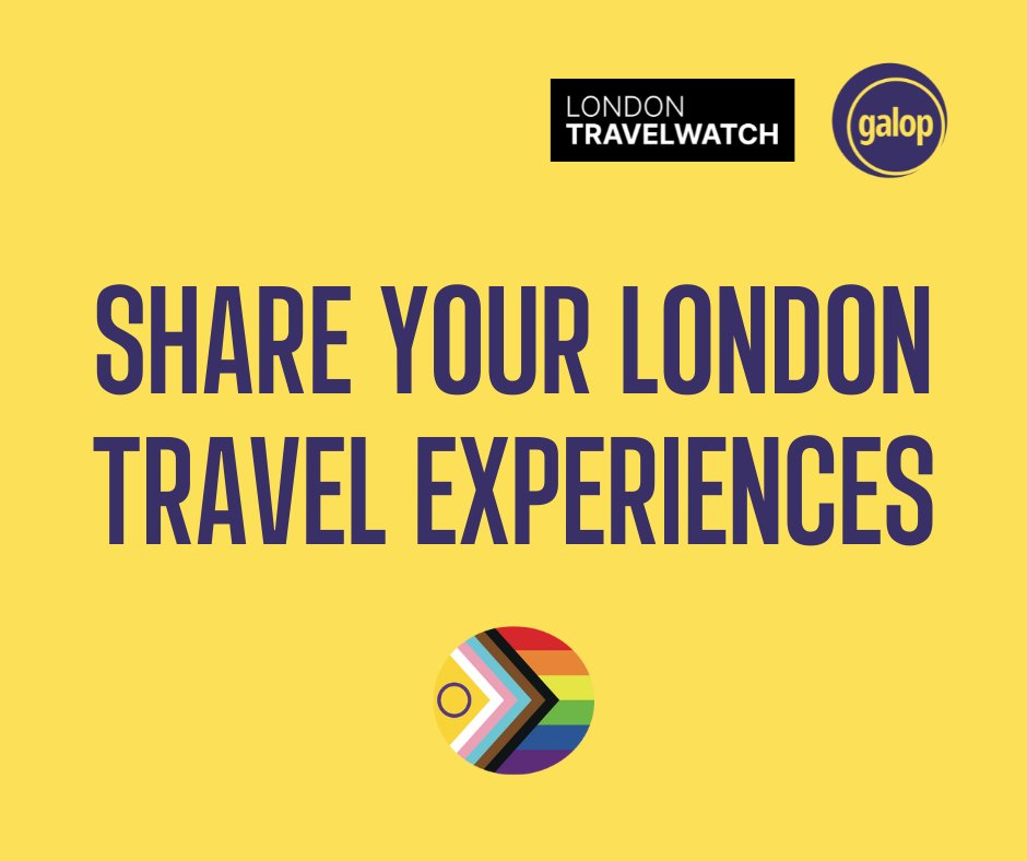LonTravelWatch's tweet photo. Are you LGBT+ and use transport in London?

If so, we'd love to hear from you: https://t.co/3GP3qPiMRS

We're working with @GalopUK on new research about how personal security affects LGBT+ people in London 🏳️‍🌈 🏳️‍⚧️

And please share 😀

#LGBT #LGBTQ #Trans #TransDayOfVisibility https://t.co/8k5iWN0fPh