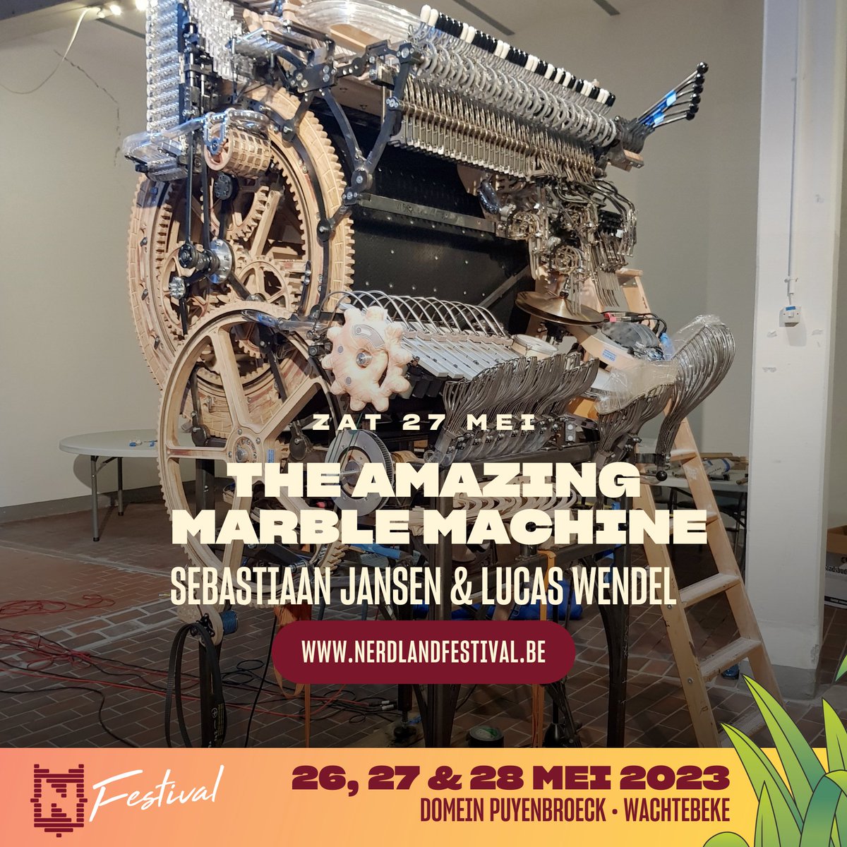 Sebastiaan 'DrSkunk' Jansen (@ikbensebastiaan) on Twitter photo Met veel trots breng ik de originele Marble Machine en de Marble Machine X van <a href="/wintergatan/">Wintergatan</a> naar Nerdland Festival!
Veel dank aan Lucas van <a href="/musikkabinett/">Siegfrieds Mechanisches Musikkabinett</a> om dit mogelijk te maken.
26, 27 & 28 mei
nerdlandfestival.be Met veel trots breng ik de originele Marble Machine en de Marble Machine X van <a href="/wintergatan/">Wintergatan</a> naar Nerdland Festival!
Veel dank aan Lucas van <a href="/musikkabinett/">Siegfrieds Mechanisches Musikkabinett</a> om dit mogelijk te maken.
26, 27 & 28 mei
nerdlandfestival.be