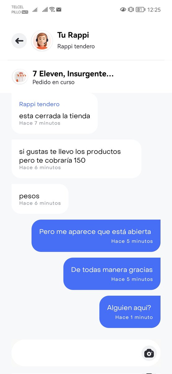 eudaimoniafr's tweet photo. @RappiMexico @StarbucksMex @Profeco ... Aquí el Rappitendero dice que estaba cerrada. En soporte me dicen que me cobraron porque ya habían comprado los productos. ¿Cómo los compró si estaba cerrads? Y otra cosa ¿Quién los compró? Si me aparecía que el Rappitendero tuvo un problema y no podría hacer la entrega. https://t.co/MJgqblnQdl