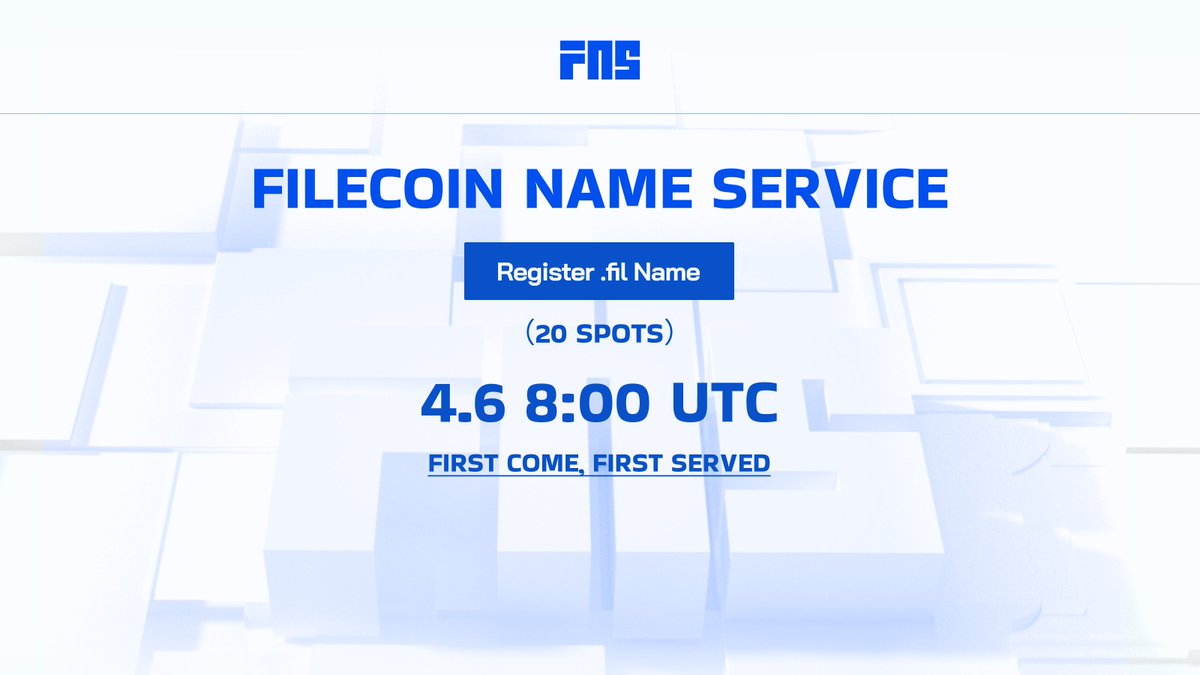 🫣Next round is coming! 3⃣or more characters are available!

⏰ Time: 4.6  8:00 UTC

✅Amount of this round: 2⃣0⃣️

😉There are still some 5-character domains with a validity of 1 year for users who experienced a failed mint.

📌Details here: medium.com/@FNSDAO/its-ti…
#Web3 #FVM