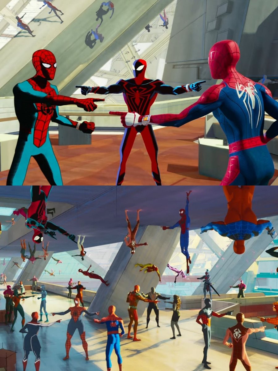 RT @REAL_EARTH_9811: They recreated the iconic Spider-Man pointing meme #Acrossthespiderverse https://t.co/mJE0LHwzTd