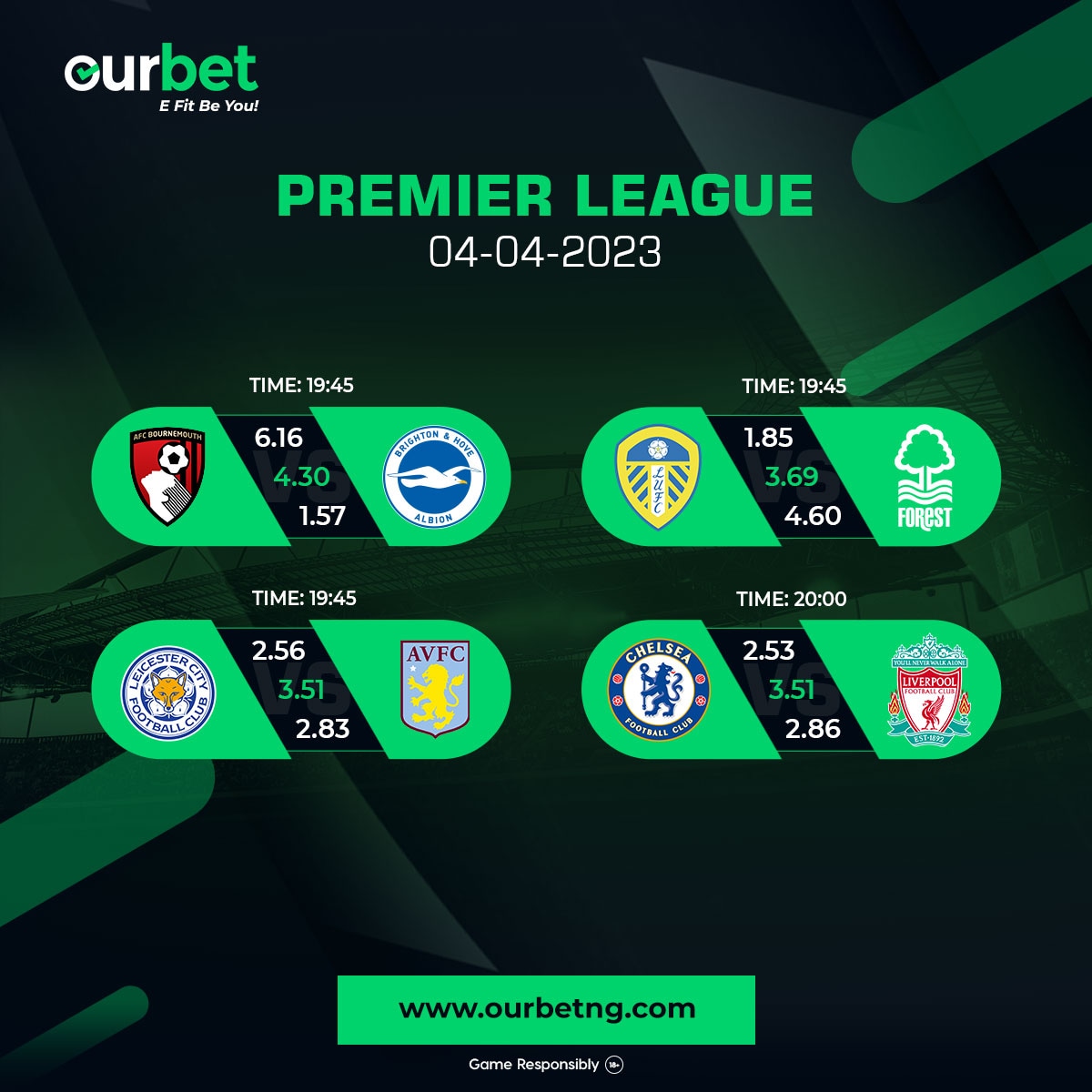 Here we go! 

Visit ourbetng.com 

#bet #liverpool #chelsea
