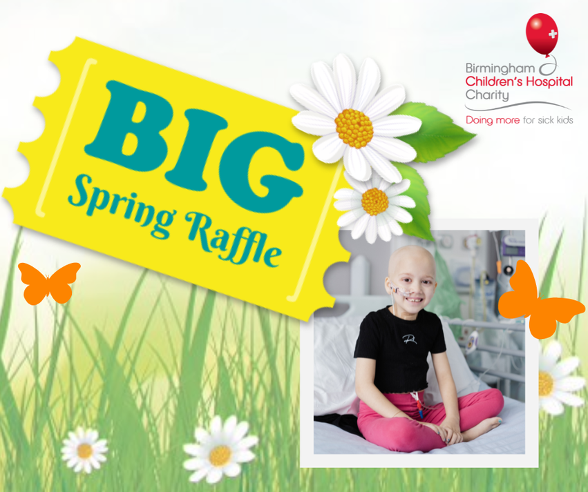 Bham_Childrens's tweet photo. Want to win big? Then it's time to spring to action and play in our #BigSpringRaffle! Every ticket you buy is another chance to win, and another chance to make a difference to our patients and their families. Tickets cost just £1 and can be bought online: https://t.co/jMJsH7q6QU https://t.co/XpBnTNk2io