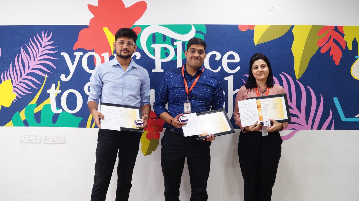 singsyspteltd's tweet image. "Making a difference"

We're incredibly grateful for the hard work and expertise of our team members, who bring their best selves to work &amp;amp; are making a difference each day. #Gems. 

To our Awardees #Tanmay #ExtraMile #Leadership 

#recognition #deserving #strongpillars #SINGSYS