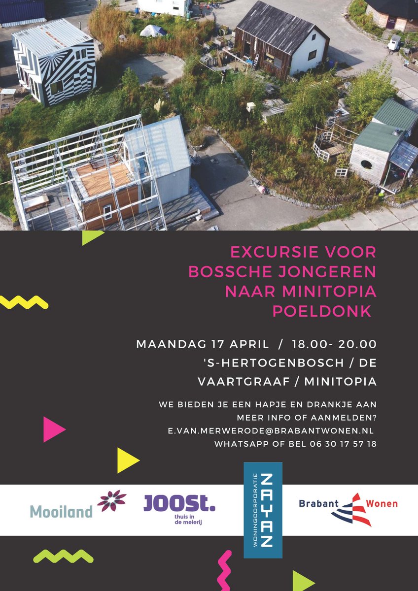 wonenbijJOOST's tweet photo. Speciaal voor alle jongeren in @shertogenbosch organiseren wij ism @wocomooiland @ZayazDenBosch @BrabantWonen #themabijeenkomst inspirerende excursie naar #Minitopia Is dit ook een woonconcept dat jongeren aanspreekt? Dat willen we graag horen! Kom je ook?https://t.co/ARV7Vs48jz https://t.co/YEb8UYqTBy