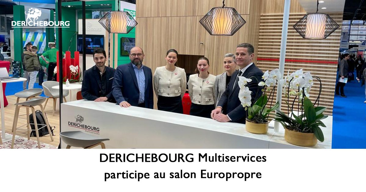 DERICHEBOURG Multiservices, participe au Salon <a href="/europropre/">Europropre</a>, du 04 au 06 avril à Paris Expo Porte de Versailles (Hall 1 – Stand T38/U39) afin de présenter ses expertises dans le #tertiaire.