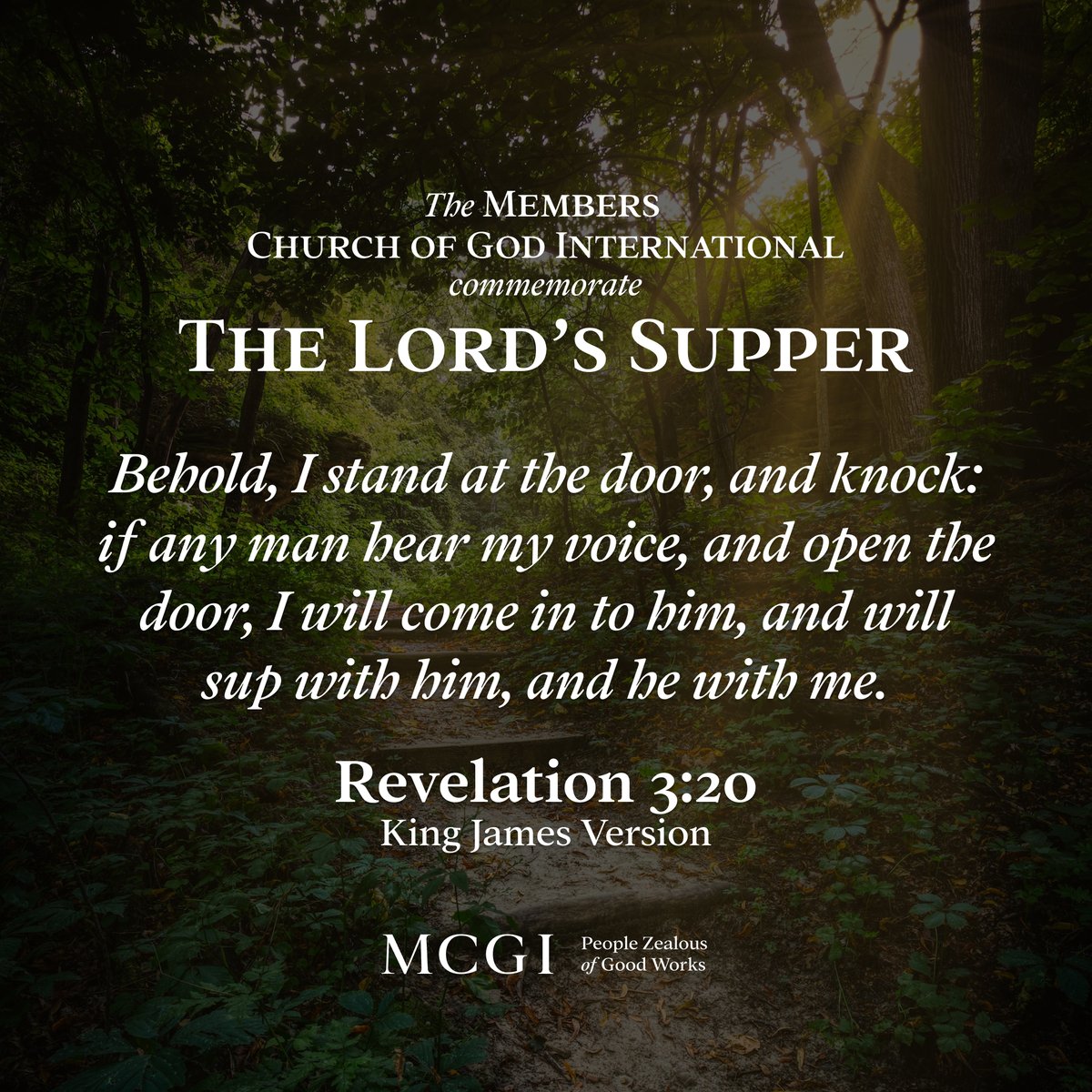 mcgidotorg's tweet image. Behold, I stand at the door, and knock: if any man hear my voice, and open the door, I will come in to him, and will sup with him, and he with me. (Revelation 3:20, KJV)

Join us in person or virtually via livestreaming and video conferencing platforms.

Thanks be to God!