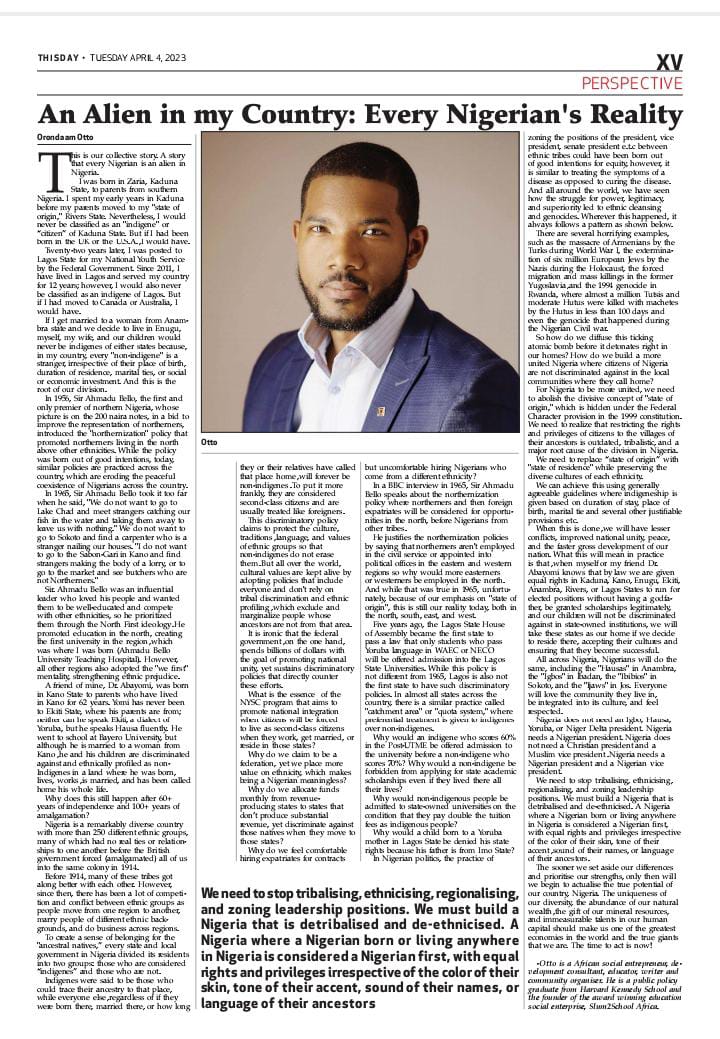 ThisDay Newspaper said, ' Most of the people who need to read this aren't on social media, so let us make sure they see it'. And I love it 🎖🎖🎖🎖🎖 Hopefully, in the 10th National Assembly, we will try to get the camel to pass through the eye of the needle.…