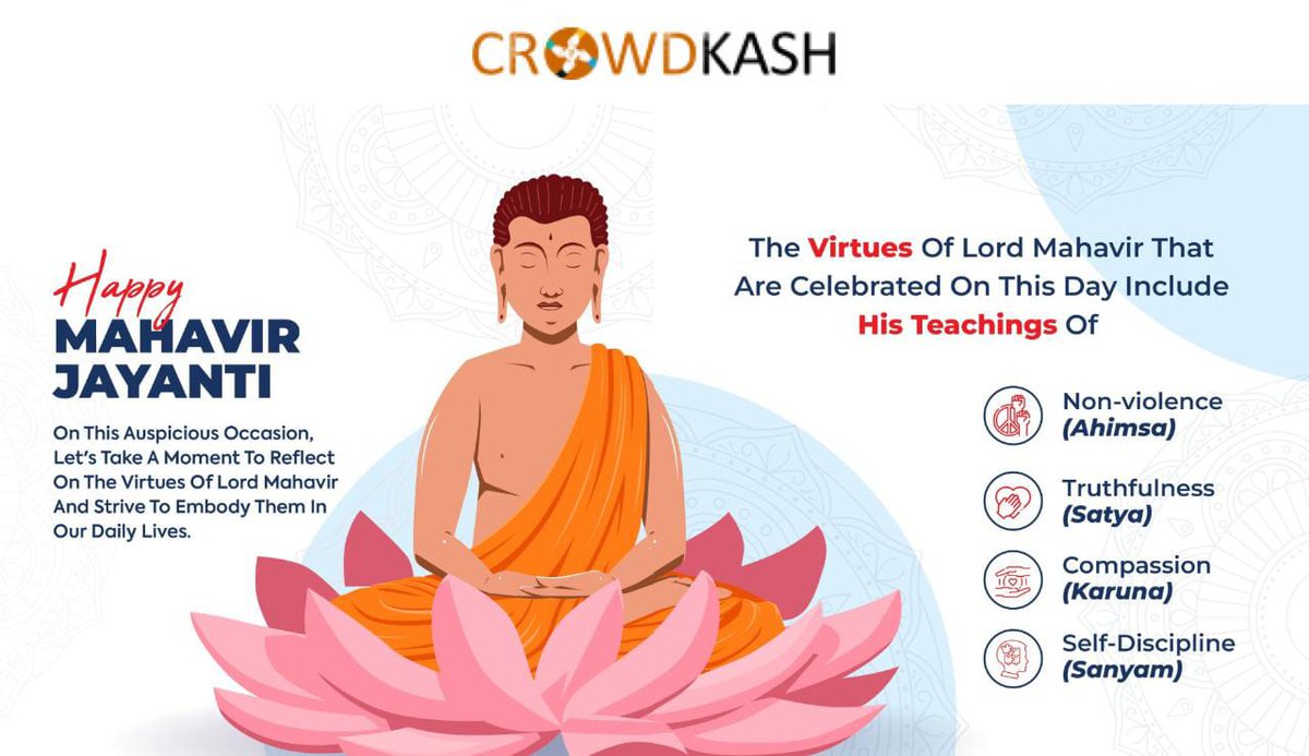 On this auspicious occasion of #MahavirJayanti, lets take a moment to reflect on the teachings of Lord Mahavir and imbibe his message of living a honourable life with Ahimsa, Satya, Karuna and Sanyam.

Wishing you all a blessed Mahavir Jayanti!