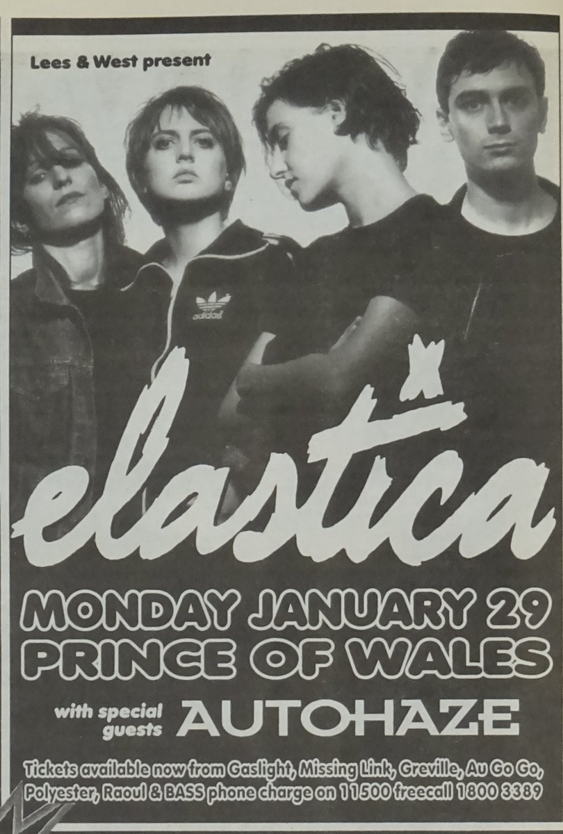 gigsyoumissed's tweet photo. 29 January 1996
Elastica /w Autohaze
@ Prince of Wales https://t.co/K15yqN8Vvu