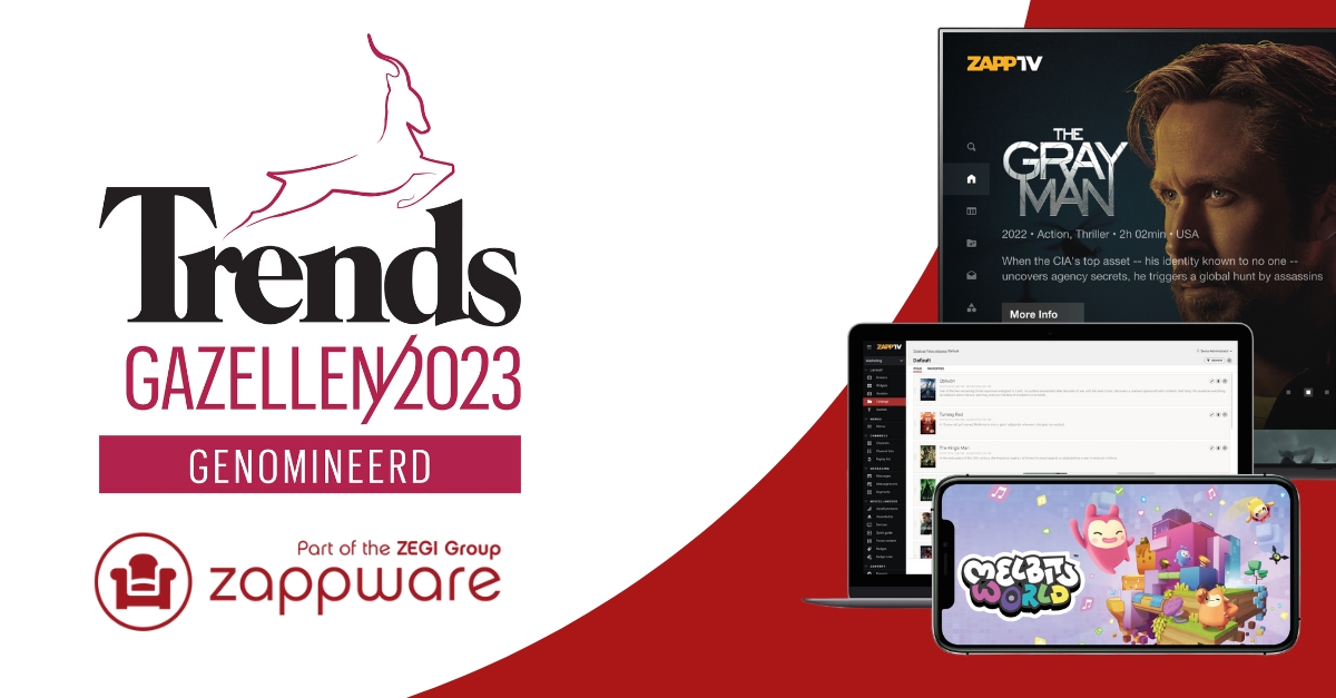 Zappware's tweet photo. Exciting news! Zappware has been nominated for the Trends Gazelles, an annual ranking of the fastest-growing companies in Belgium 🌟 It is a great recognition of our efforts to deliver value to our customers, innovate and adapt to changing market conditions. #topbusiness #TRGA23 https://t.co/zqTcoYStn6