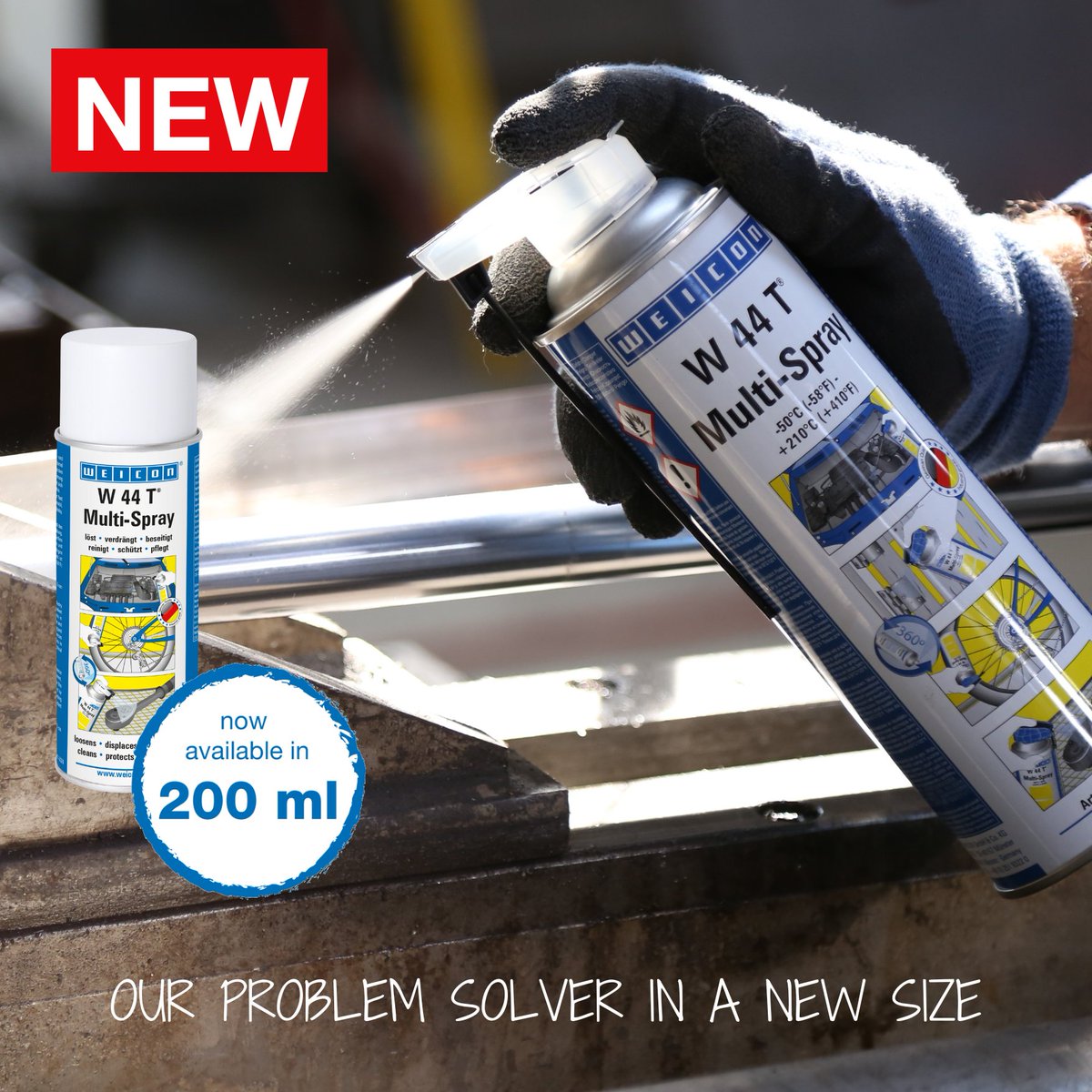 WEICON_de's tweet photo. WEICON W 44 T® Multi-Spray is a multifunctional product and now available in the practical 200 ml can!
WEICON W 44 T® Multi-Spray ist ein Multifunktionsöl und ab jetzt auch in der praktischen 200 ml Dose verfügbar!
#weicon #spray #multifunctional #corrosion #industry https://t.co/Fh58FCMy3I