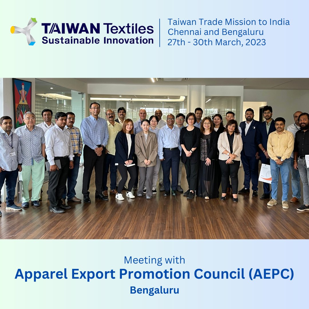 IndiaWorldex's tweet photo. Special thanks to Apparel Export Promotion Council (AEPC) and Chennai Apparel Association (CAA) for hosting a wonderful reception with B2B meetings with their senior members. 
.
.
.
@aepcindia @ApparelChennai https://t.co/4zyJn4Rp19