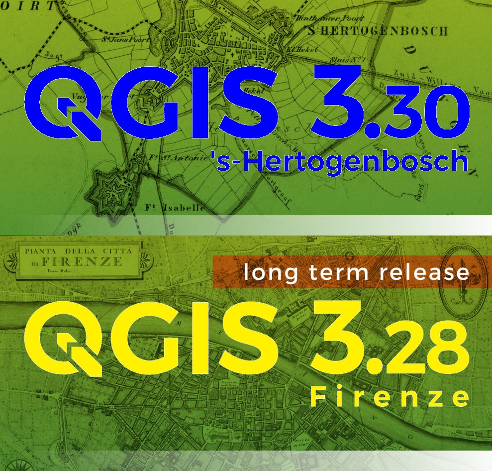 Linux, Windows and Mac packages of point release #QGIS 3.28.5 'Firenze' (LTR) and 3.30.1 ''s-Hertogenbosch' ready on qgis.org. Make maps not war!