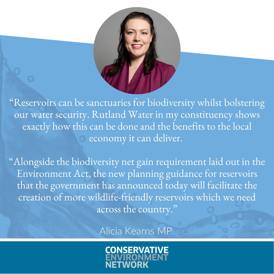 CEN_HQ's tweet image. 💬 CEN MP @aliciakearns welcomes the new planning guidance for reservoirs in the Government's Plan for Water which will facilitate the creation of more wildlife-friendly reservoirs, boosting biodiversity.

#CampaignWin for the CEN water manifesto 👇