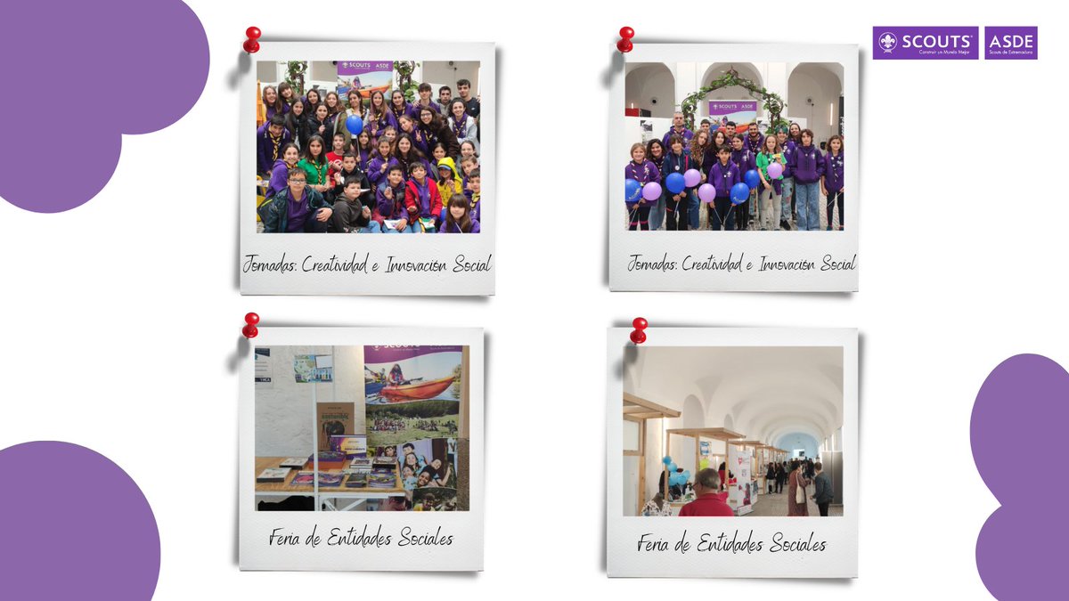 ASDEEx's tweet photo. Seguimos con un abril lleno de aventuras.
💜⚜️Nos vemos en el San Jorge 2023.⚜️💜
#SoyScout #ASDEEx #escultismo #EnResumen
@IJExtremadura @CONGDEX @AEXCID_ @scout_es https://t.co/N3QWSkwVso