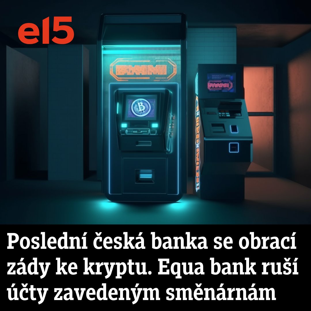 e15_cz's tweet photo. 🔴 Equa bank, vnímaná jako jediná stále ještě „crypto-friendly“ banka v Česku, začala rušit účty firmám podnikajícím v oboru virtuálních měn. O bankovní konto přišly například zavedené kryptosměnárny. 
Více 👉 https://t.co/aMc6y7juPM https://t.co/j9DQxFP6CO