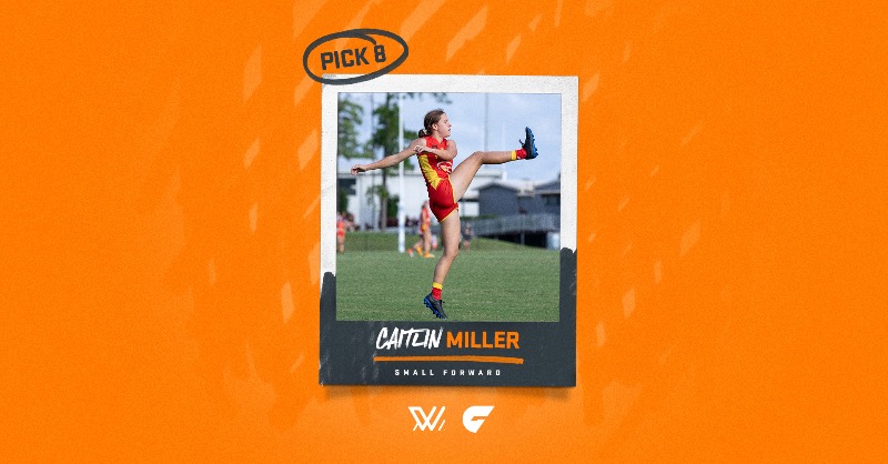 GWSGIANTS's tweet photo. Caitlin Miller is officially a GIANT 🧡 #BigBigSound