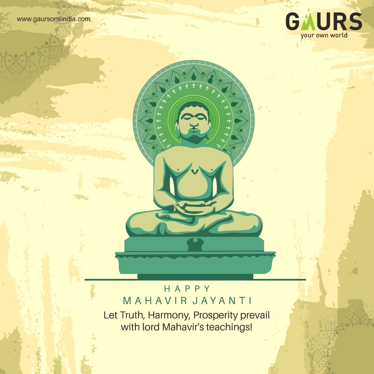 Wishing lots of happiness, good health &amp; success on the auspicious occasion of #MahavirJayanti, choose the path of kindness and righteousness!!

#mahavir #mahavirjayanti #MahavirJayanti2023 #Gaurs #Gaursons #GaursonsIndia
