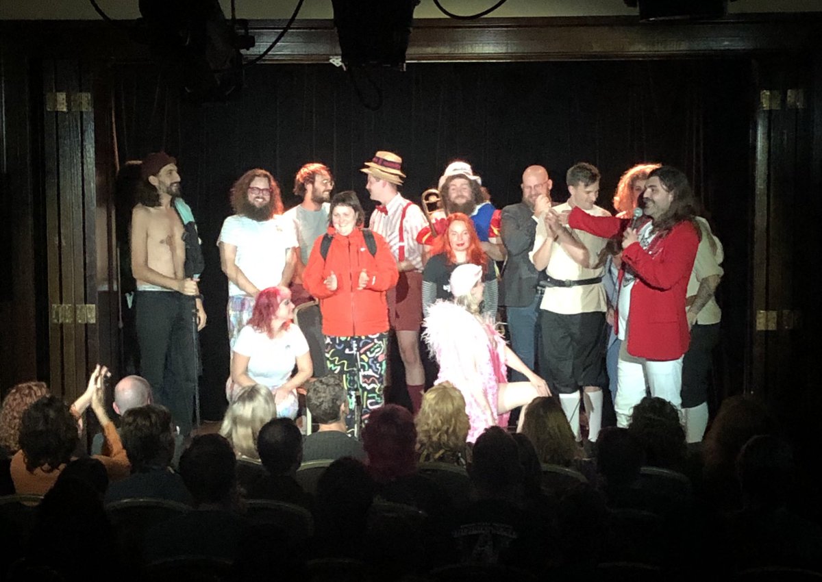 blakeverett's tweet photo. Chaotic and glorious; @jlukeroberts’ Cabaret Impedimenta is a line-up show unlike any I’ve ever seen. 6 performers do their sets, but the twist is each act is given a different impediment (for example; a sports commentator commentating your set), it’s hilarious #micf #show18 https://t.co/O33GUbSUW4