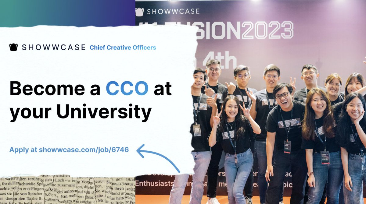 ShowwcaseID's tweet photo. Exciting news! ✨

Program Showwcase CCO (Chief Creator Officer) telah hadir!🚀🔥

Sebagai CCO, kamu akan memiliki kesempatan untuk menyalurkan passion kamu dengan komunitas global melalui berbagai kegiatan menarik 😉 https://t.co/jd5pwhtqhc