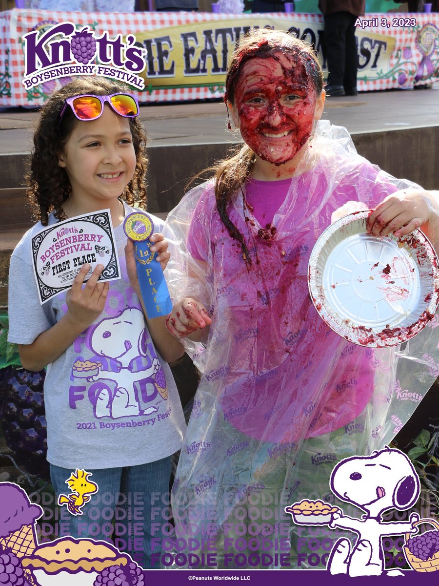 AdrienneRenee77's tweet image. Khloe won the Pie Eating Contest today @knotts She beat 4 adults and 1 small boy. 

#NationalBoysenberryDay #knottsberryfarm #pieeatingcontest #winner #boysenberrypie #proudmom #10yrsold