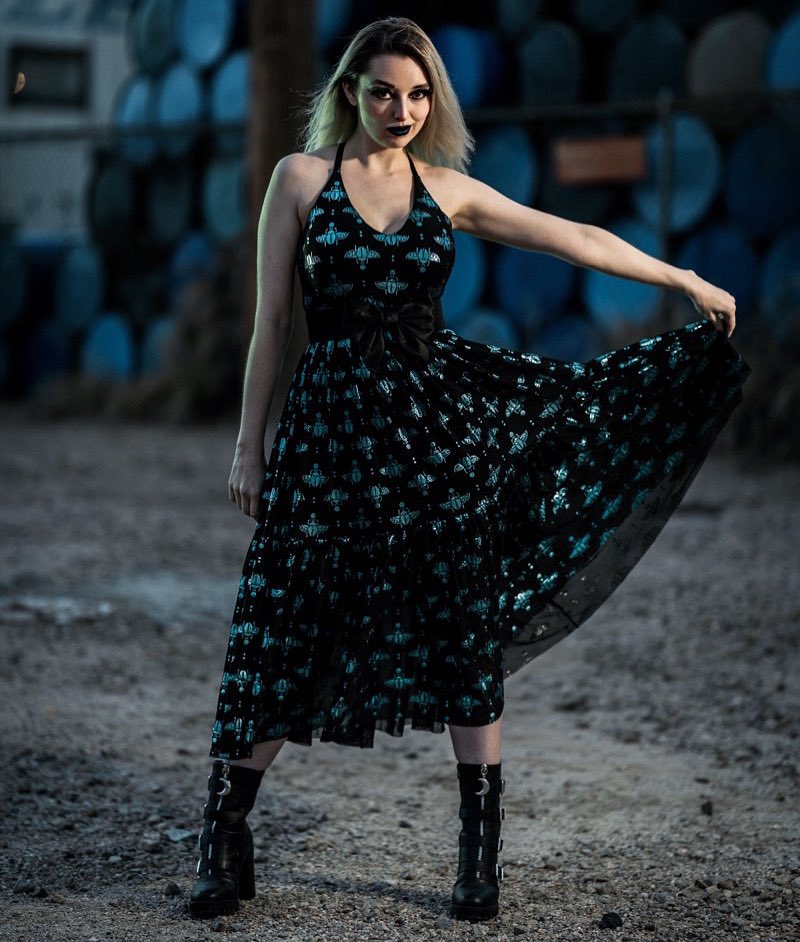 Finally did a shoot in my #scarab dress from @BlackMilkTweets and I love it 🥰 one of my favorite things to wear 
Photo taken by @Cooper_BurnsAz 
.
.
#alternativegirl #altmodel #altgirl #altfashion #alternativefashion #outofcosplay #gothaesthetic #gothgirl