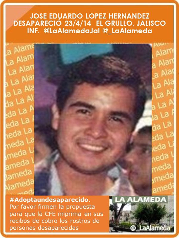 LaAlamedaJal's tweet photo. #TeBuscamos José Eduardo López Hernández. El Grullo, Jalisco  #Jalisco https://t.co/5eNlPVcfqn