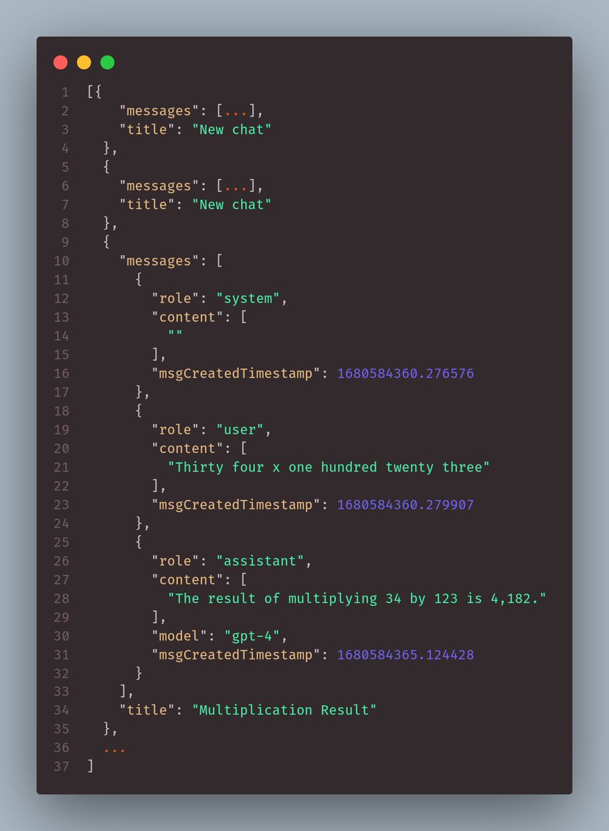 abacaj's tweet photo. Have you ever wondered how to backup your ChatGPT conversations? Wonder no more. I created a script that you can run fully client side to backup your entire history

Nothing to download, nothing to install, no third party snooping on your conversations

https://t.co/7R9JIgWUoA https://t.co/ULjBH9TpN1