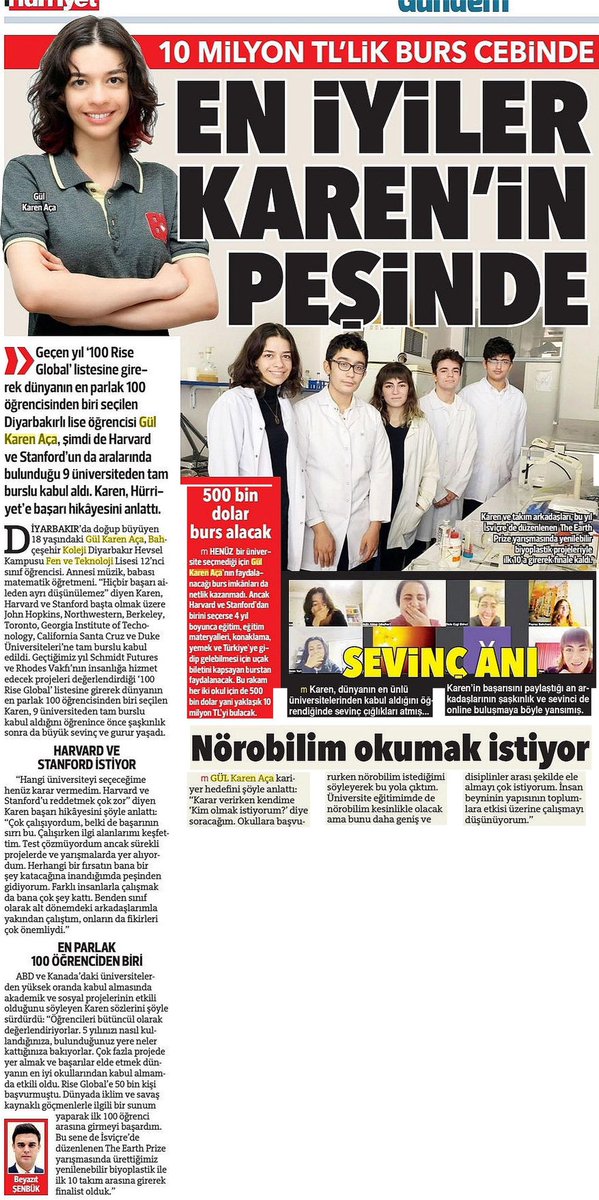 bahcesehir_k12's tweet photo. “𝐄𝐧 𝐢𝐲𝐢𝐥𝐞𝐫 𝐊𝐚𝐫𝐞𝐧’𝐢𝐧 𝐩𝐞ş𝐢𝐧𝐝𝐞”

🗞️@Hurriyet 
🗞️@cumhuriyetgzt https://t.co/jpovJTsZwt
