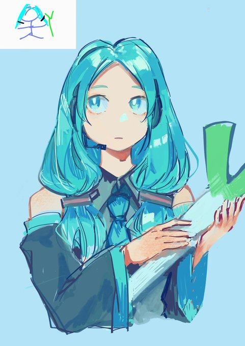 doodle based on this miku doodled in the draw box 