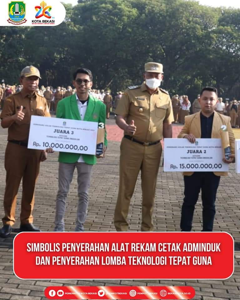 pemkotbekasi's tweet photo. Simbolis Penyerahan Alat Rekam Cetak Adminduk dan Penyerahan Lomba Teknologi Tepat Guna.
Baca selengkapnya kunjungi :
https://t.co/0RHDV6nawB
@mas_triadhianto
#bekasikotagoid
#adminduk
#lombateknologi
#tepatguna
#kotabekasi https://t.co/gt2XgDg5H5