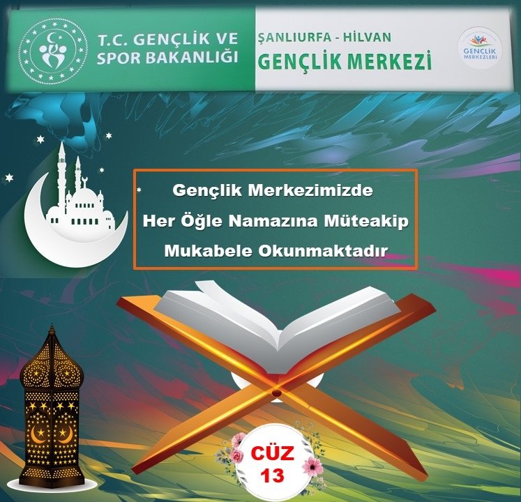 gsb_hilvangmm's tweet photo. Ramazan Ayı Boyunca Merkezimizde Her Öğlen Namazına Müteakip  Mukabele Okunmaktadır. Siz Değerli Vatandaşlarımızı Gençlik Merkezimize Bekliyoruz. https://t.co/84SGv5g4iU