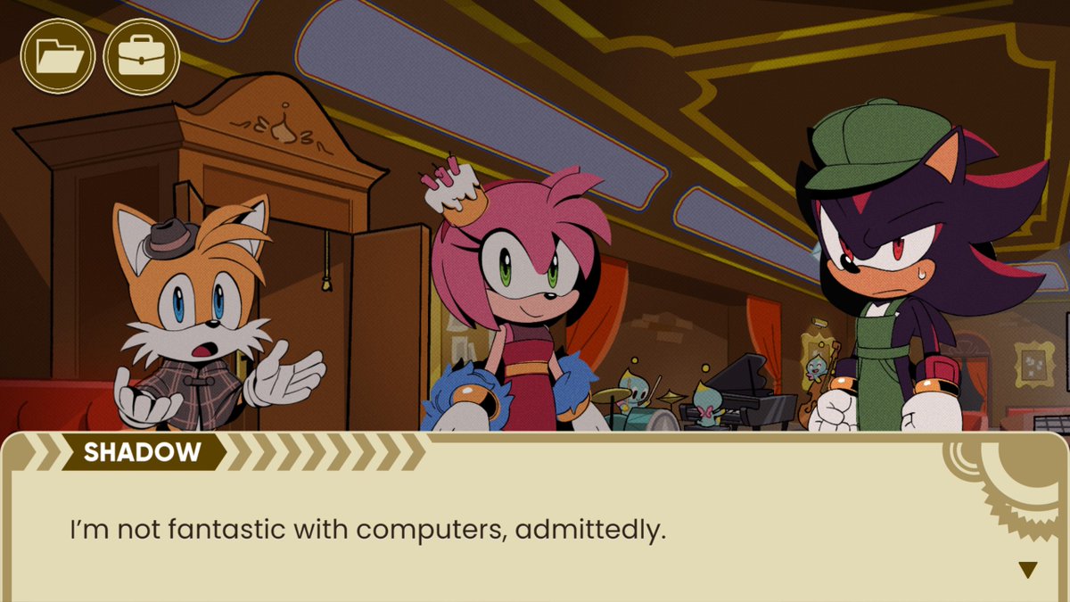 Shadow the Hedgehog is over 50 years old, and like the boomer he is, he is not proficient with using a computer.