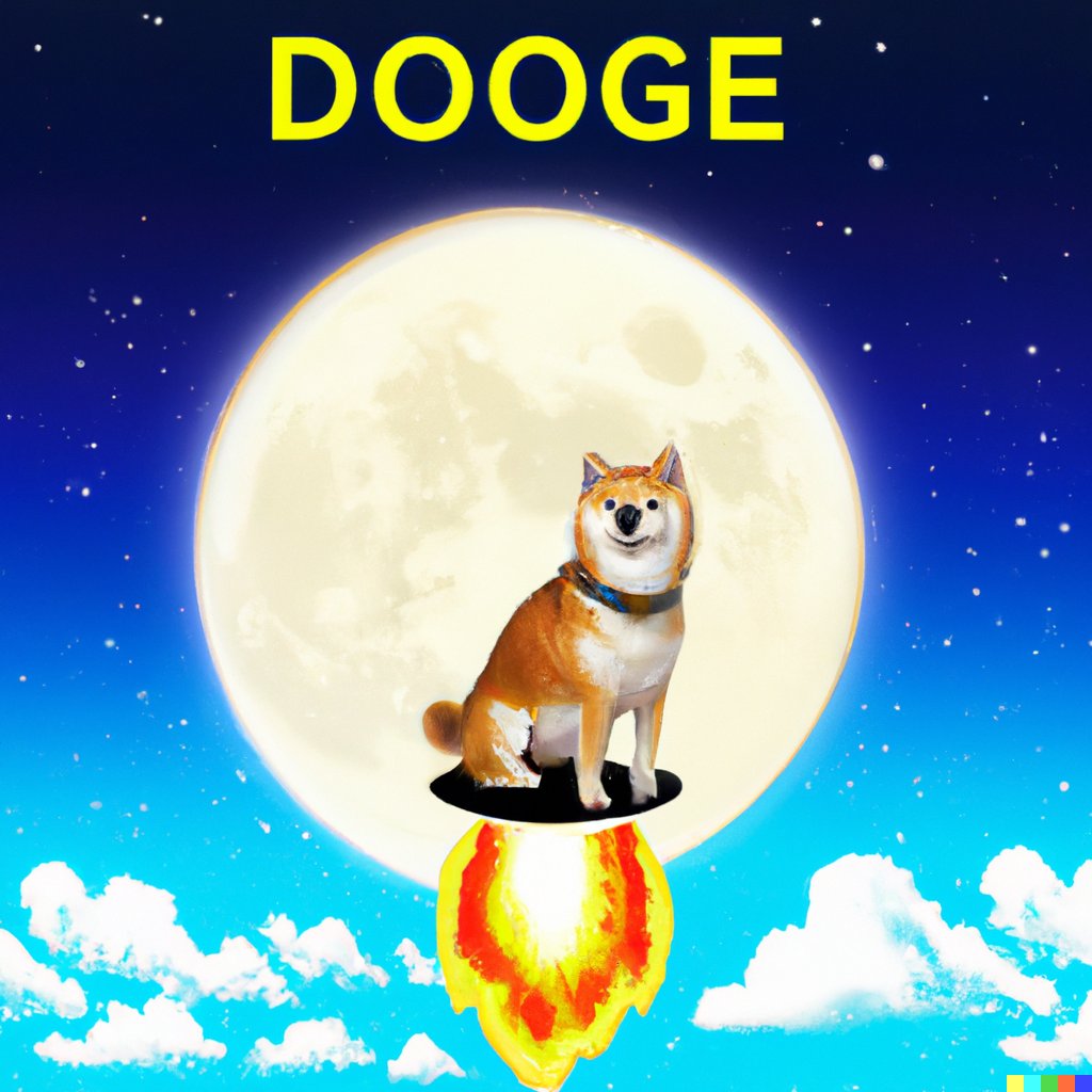 i'm asking chatGPT // Dall.E to create memes 'doge to the moon' and the result are .... #dogecoin #dogecoinarmy #doge @haris_diego @Galaxy130543255 @_mintydoge