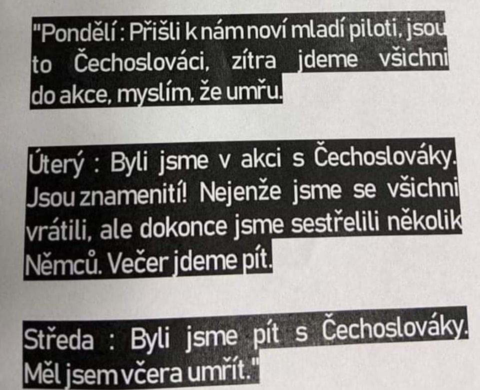 Výtah ze vzpomínek jednoho z anglických pilotů. 😂😂