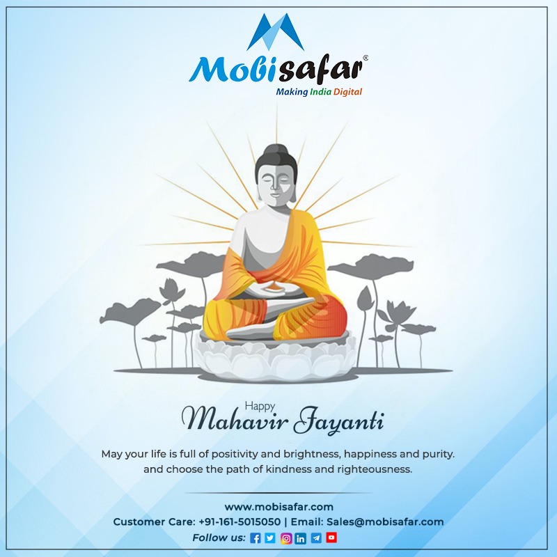 mobisafar's tweet image. &quot;Let us all follow the path of Lord Mahavir and work towards a peaceful and harmonious world. Mobisafar wishing you all a Mahavir Jayanti. #aepsservice#MicroATM#moneytransfer#CashCollection#travel