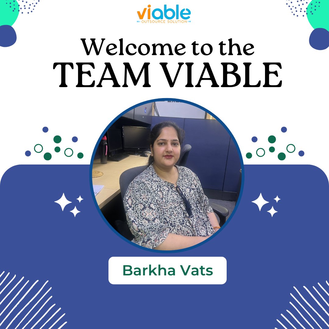 ViableOutsource's tweet photo. Welcome aboard! Barkha Vats
May your journey with viable is filled with good luck, good health, and much happiness.
.
#viableoutsourcesolution #welcometotheteam #newjoinee #Noida #newopportunities #welcome #happiness #health https://t.co/pQVjFFIuPe