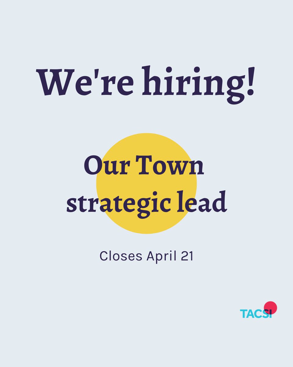 tacsi_innovate's tweet photo. Are you a strategic lead with experience in the mental health space?

We’re looking for a self-starter to ensure the progress of Our Town, an 11yr, $15m mental health initiative funded by @fay_fuller in partnership with TACSI &amp; @ClearHorizonAU 

Apply here https://t.co/eGfVllJPdT https://t.co/Bc1BgeckPy