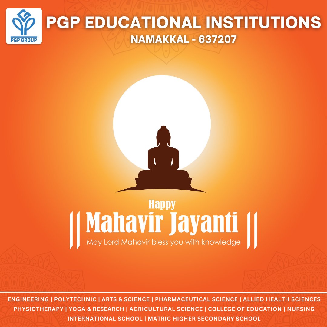 PGPPolytechnic's tweet image. Wishing you all a Happy Mahavir Jayanti! May the teachings of Lord Mahavir inspire us to live a life full of compassion, kindness, and positivity. 😎

#MahavirJayanti #HappyMahavirJayanti #Jainism #Compassion #Kindness #positivity